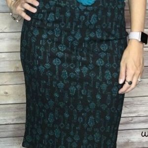 Lularoe XL Cassie key print pencil skirt